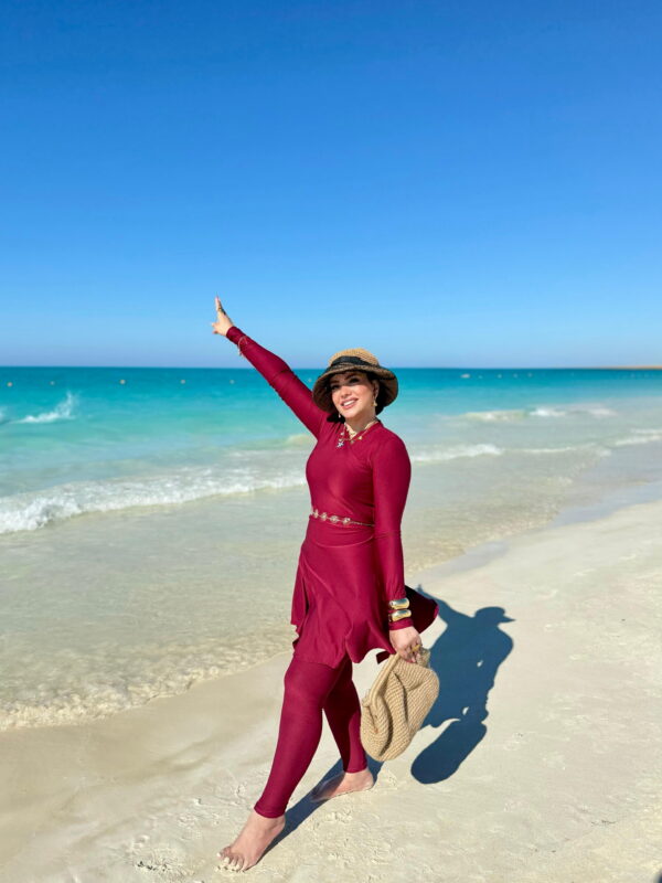 Burgundy Swimsuit - Image 3
