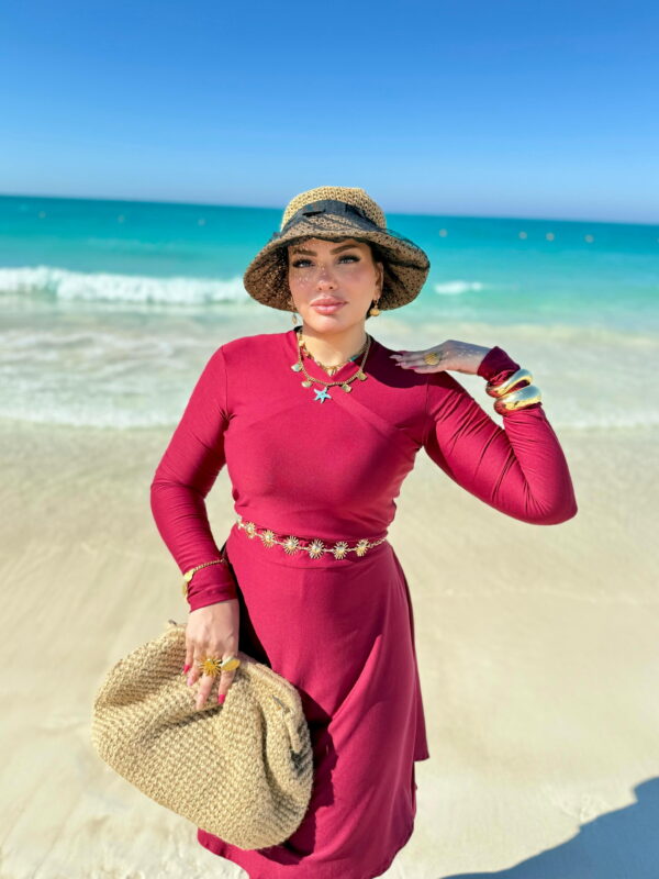 Burgundy Swimsuit - Image 5